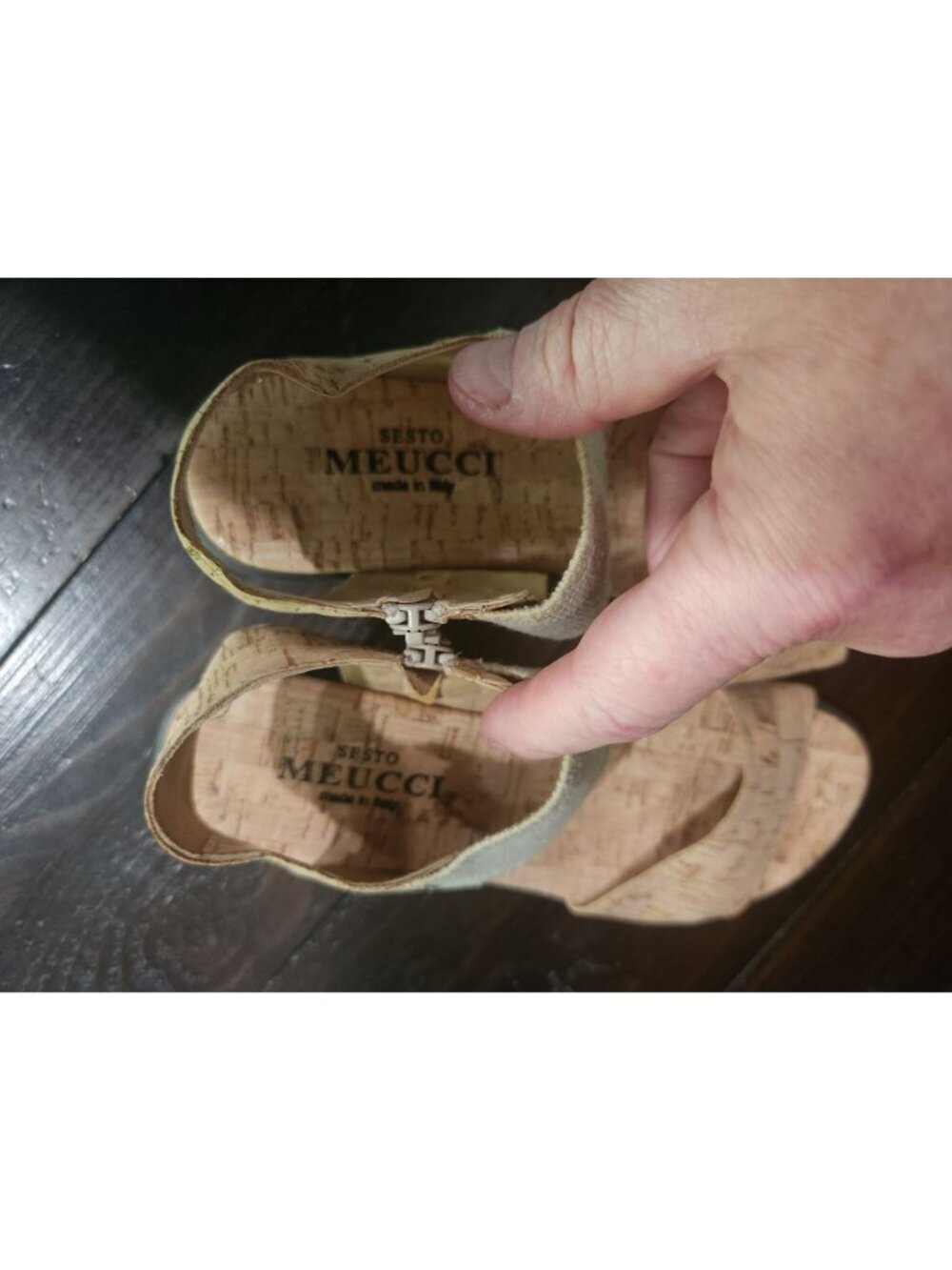 Sesto Meucci Elki Demi-Wedge Natural Cork Sandals/Sz. 6.5M NWOB - Picture 8 of 8